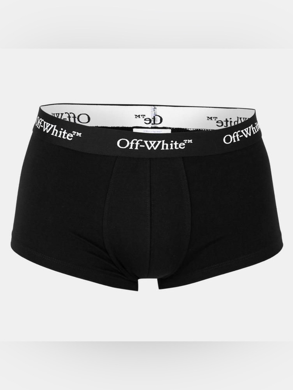2 pair-Off-White Black Logo Waistband Men's Bookish Boxers